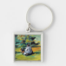 Paul Cezanne - Painter at Work Keychains