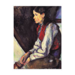 Paul Cezanne painting art boy with red vest Post Cards