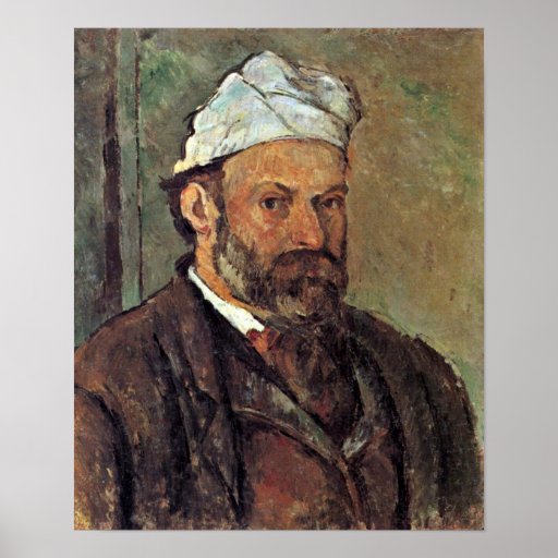Paul Cezanne - self-portrait with a white turban Posters