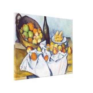 Paul Cézanne The Basket of Apples painting art Stretched Canvas Print