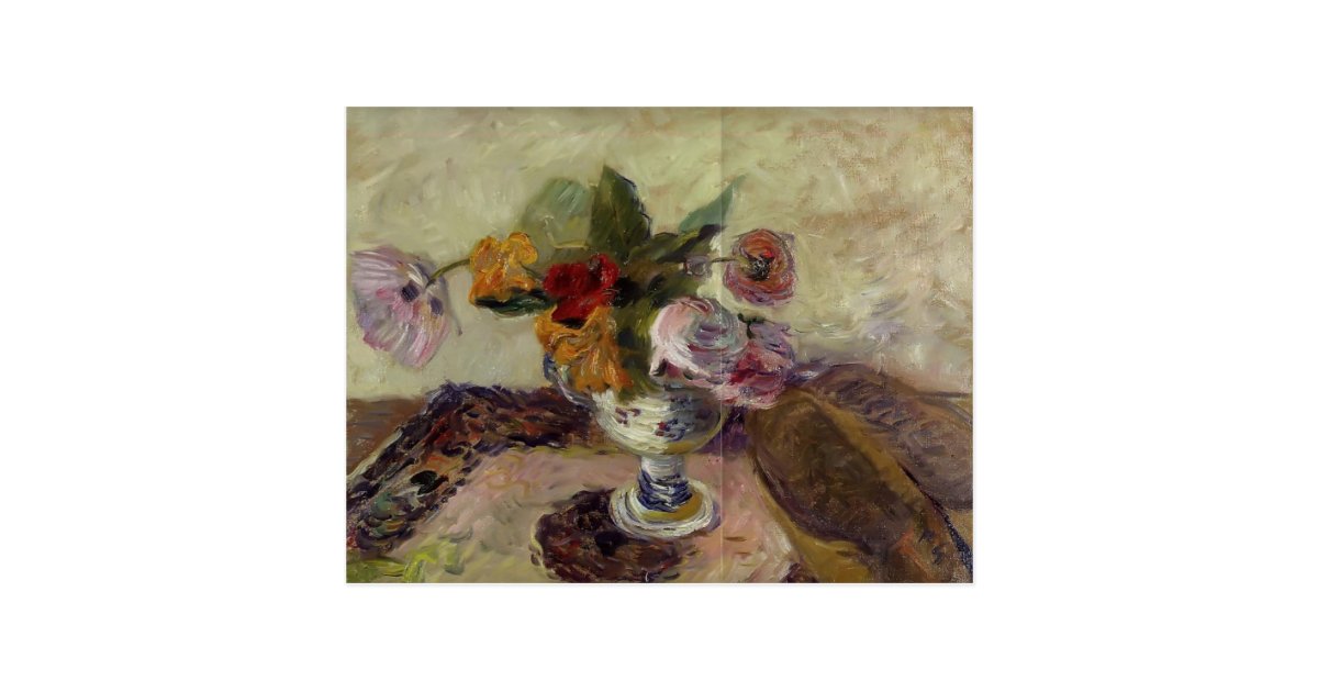 Paul Gauguin Vase of flowers Postcard Zazzle