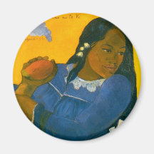 Paul Gauguin's Woman with a Mango (1892) Refrigerator Magnet
