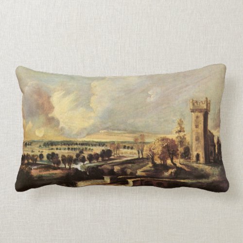Paul Rubens - Landscape with the tower of the cast Throw Pillow
