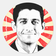 PAUL RYAN PROPAGANDA ROUND STICKER