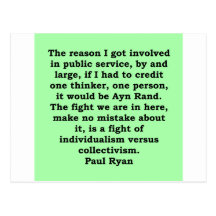 paul ryan quote postcard