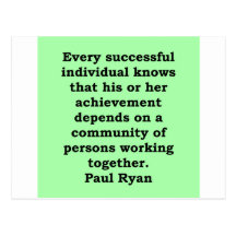 paul ryan quote postcard