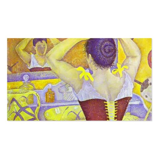 Paul Signac- Woman at her toilette wearing corset Business Card (back side)