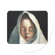 Paula Modersohn-Becker Maiden in Hood 1908 Female Sticker