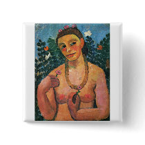 Paula Modersohn-Becker - Sefl Portrait Nude 1906 Pinback Button