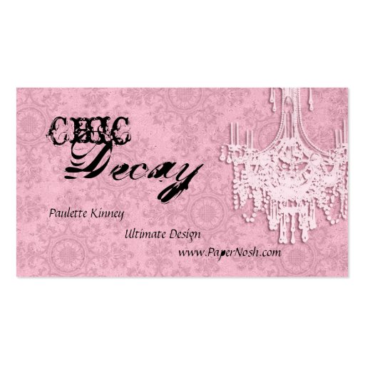 Paulette Paris Chic Decay Designer Business Card (back side)