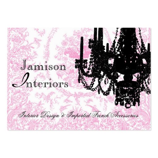 PauletteParis Chandelier and Toile Business Cards (back side)