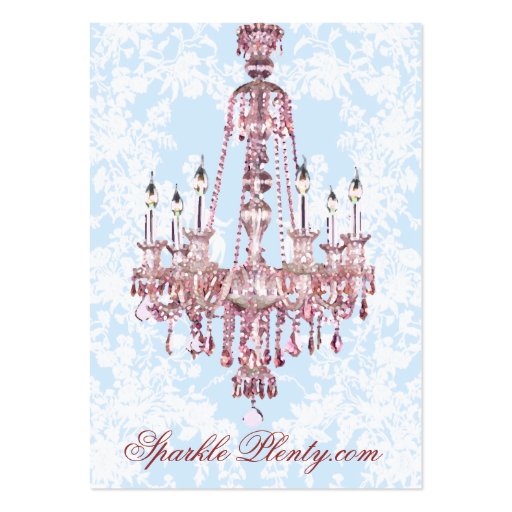 PauletteParis Pink Chandelier Chubby Business Card (front side)