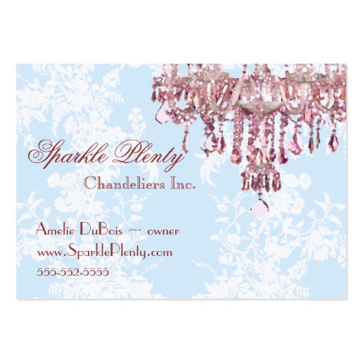 PauletteParis Pink Chandelier Chubby Business Card (back side)