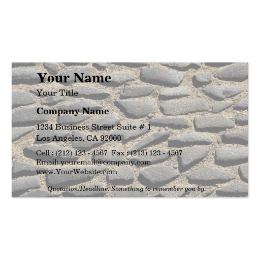 Paved road business cards (front side)