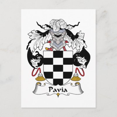 Pavia Family Crest Postcard