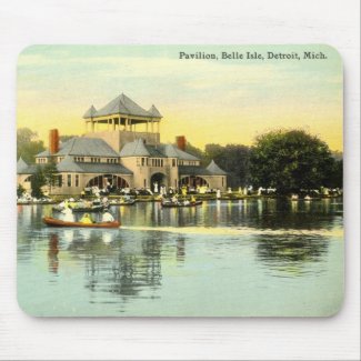 Pavilion, Belle Isle, Detroit Michigan 1915 Vinta mousepad