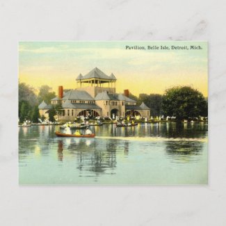 Pavilion Belle Isle, Detroit Michigan 1915 Vintage postcard