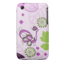 Pavo real del vintage iPhone 3 Case-Mate carcasas