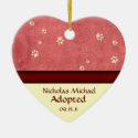Paw Print Adoption Announcement Keepsake Ornaments