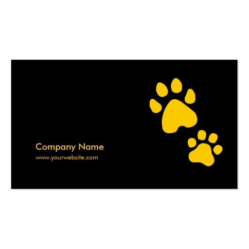 Paw Print Animal Care Pet Sitter business card (back side)