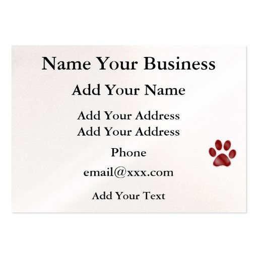 Paw Print by SRF Business Card Template (back side)