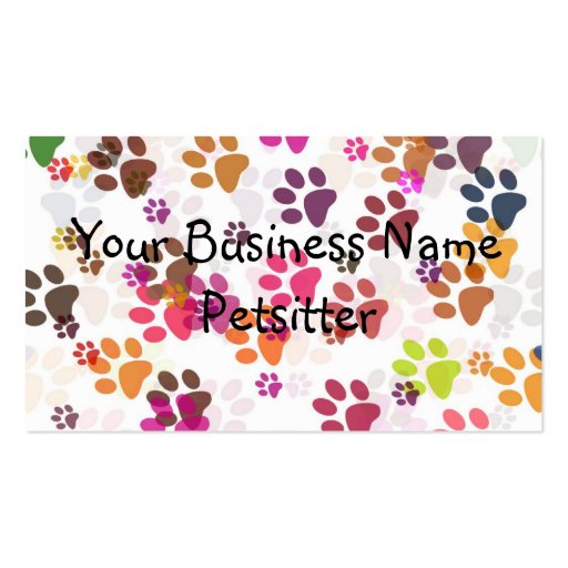 Paw Print Collage, Your Business N... Business Card (front side)