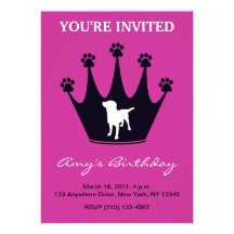 Paw Print Crown Personalized Invite