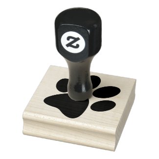 Paw Print Design Wooden Stamp