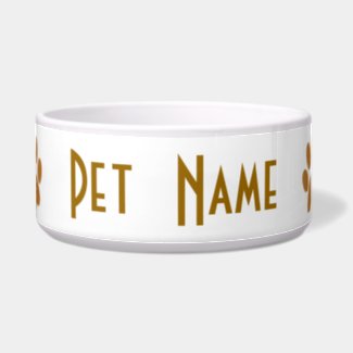 Paw Print Dog Bone Custom Pet Dish