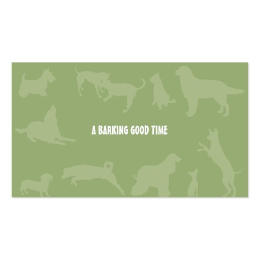 Paw Print Dog Care Olive Business Cards (back side)