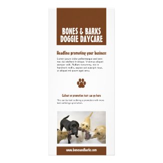 Paw Print Dog Care Rack Card rackcard