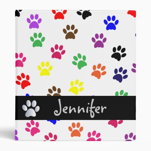 Paw Print Dog Custom Girls Name Photo Album Binder Zazzle Paw Print Dog Custom Girls Name Photo Album Binder Zazzle