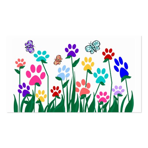 Paw print garden business card (back side)