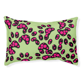 Paw Print In Light Green Indoor Dog Bed - Small Small Dog Bed