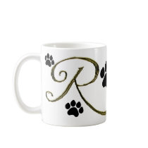 Paw Print Monogram Mug