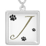 Paw Print Monogram Necklace