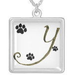 Paw Print Monogram Necklace