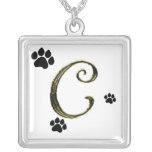Paw Print Monogram Necklace