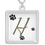 Paw Print Monogram Necklace