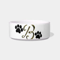 Paw Print Monogram Pet Bowl Cat Bowl