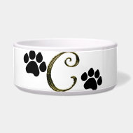 Paw Print Monogram Pet Bowl petbowl