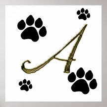 Paw Print Monogram Poster