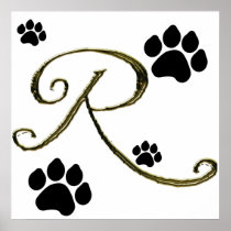 Paw Print Monogram Poster