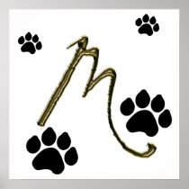 Paw Print Monogram Poster