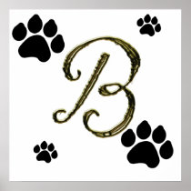 Paw Print Monogram Poster