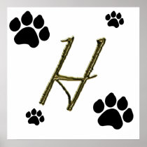 Paw Print Monogram Poster