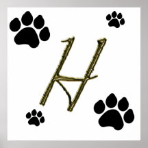 Paw Print Monogram Poster