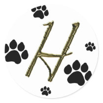 Paw Print Monogram Sticker