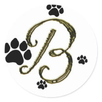 Paw Print Monogram Sticker