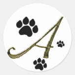 Paw Print Monogram Sticker